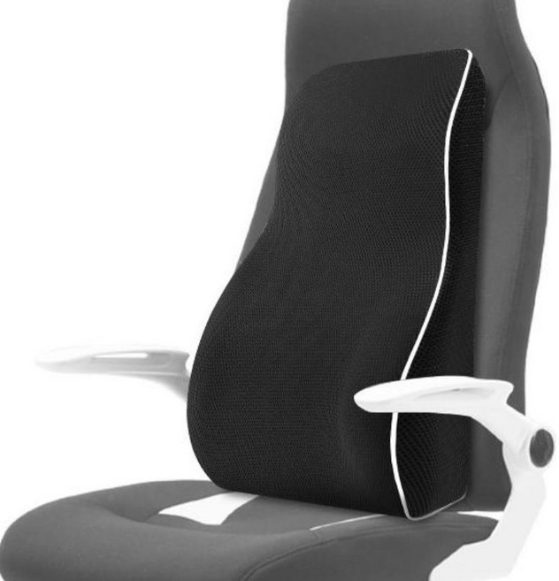 올카 메모리폼 의자 등받이 쿠션, 블랙, 1개