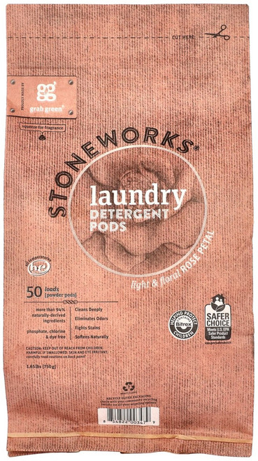 그랩그린 스톤웍스 세탁세제캡슐 로즈페탈향 50회분 750g GGR-00347