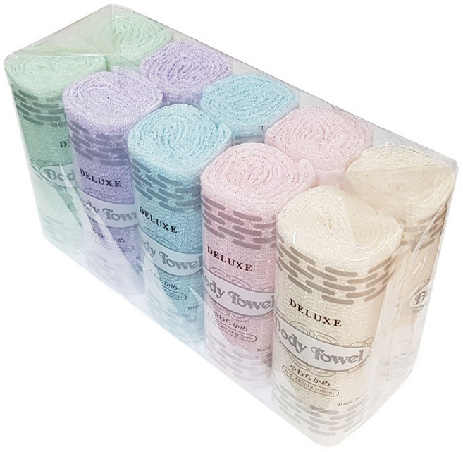 국내산 파스텔 샤워타올 (10장) 때타올 목욕타올, 1개, 10롤, 5색타올201018