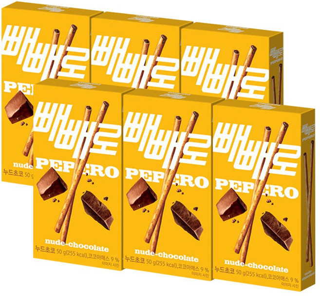 롯데 빼빼로 초코필드, 53g, 6개
