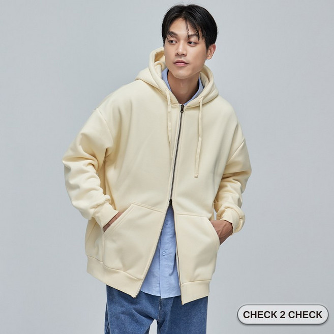 Check2Check 搖粒絨雙拉鍊連帽外套 保暖 情侶款 厚磅棉【CB00-100016]