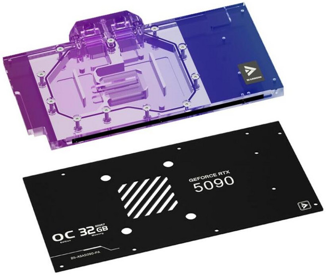 Barrow 구리 GPU 워터 쿨링 블록 GPU 워터블록 Asus ROG Astral RTX 5090 D O32G 게이밍용 Asus ROG Astral LC RTX 5090, Barrow 구리 GPU 워터 쿨링 블록 워터블록, A
