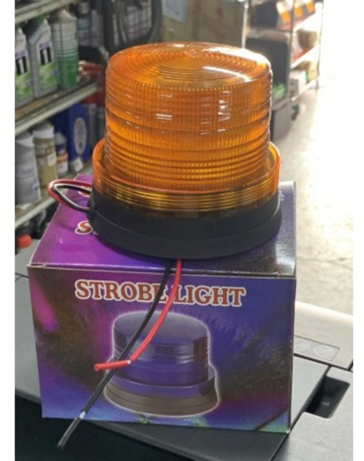 紅鷹牌 LED爆閃警示燈 磁吸式 紅黑線 哈雷機車適用, 黃色,24V, 1個