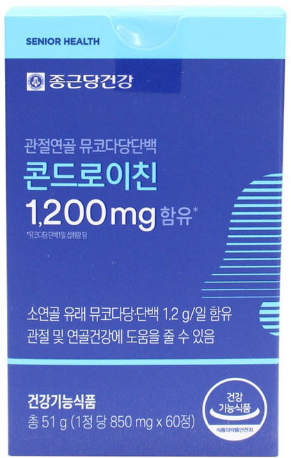 종근당건강 관절연골 뮤코다당단백 콘드로이친, 60정, 1개