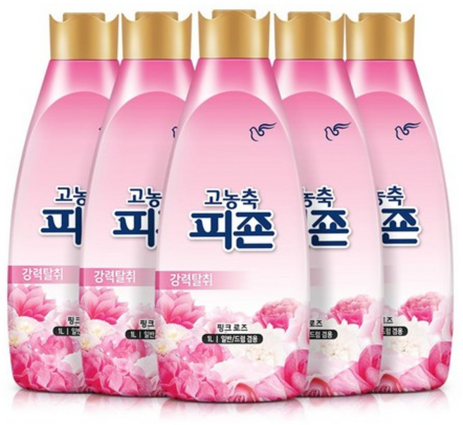 피죤 리치퍼퓸 고농축 섬유유연제 로맨틱플라워 본품, 1L, 5개