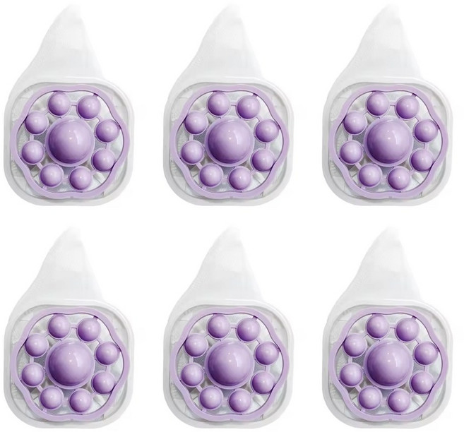 아띠꼴로 6개1세트 쓸어담아 통돌이 세탁기 먼지 거름망 빨래 먼지망, 라벤더퍼플, 2세트