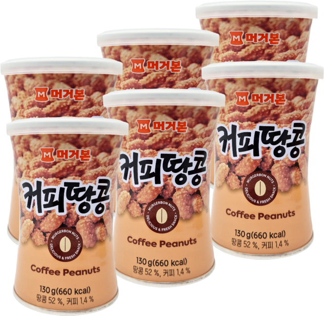머거본 커피땅콩 130g 6캔, 6개