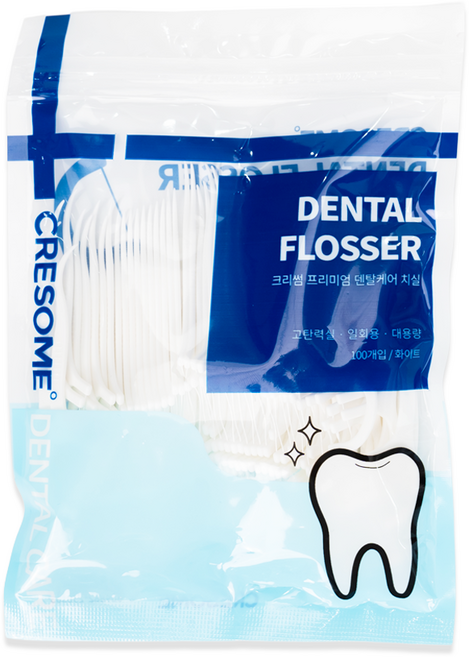 크리썸 치실 휴대용 대용량 일회용 튼튼한 400d 치실, 1세트, 100개입, 8cm