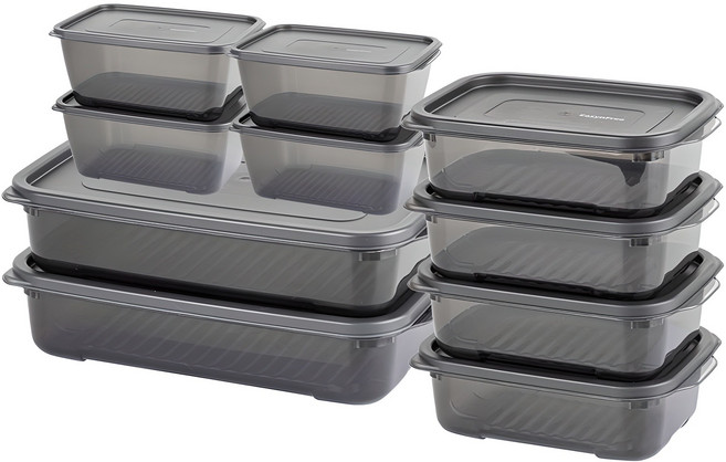 이지앤프리 블랙킵 에디션 냉장고정리용기 소분 3종 세트, 1세트