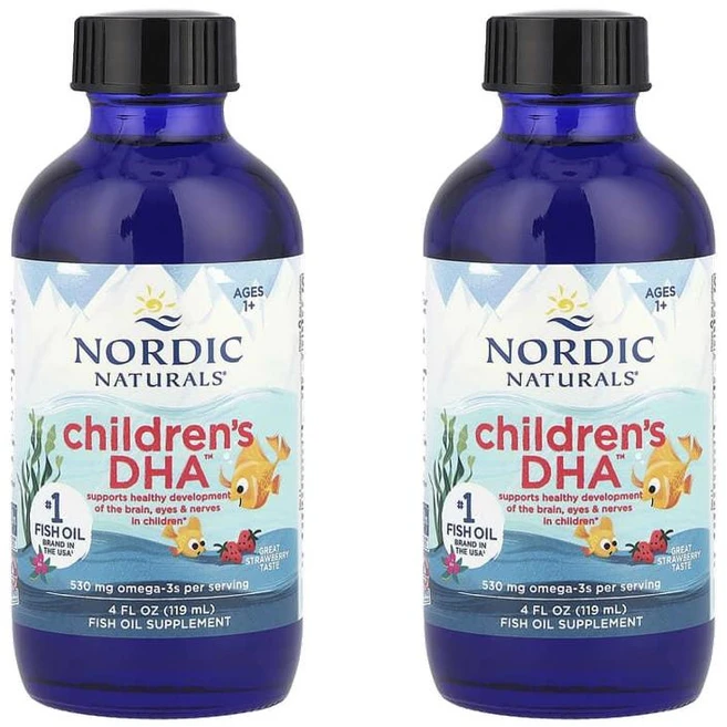 노르딕내츄럴스 칠드런DHA 1세이상 딸기맛 530mg 119ml 2개 - 쿠팡