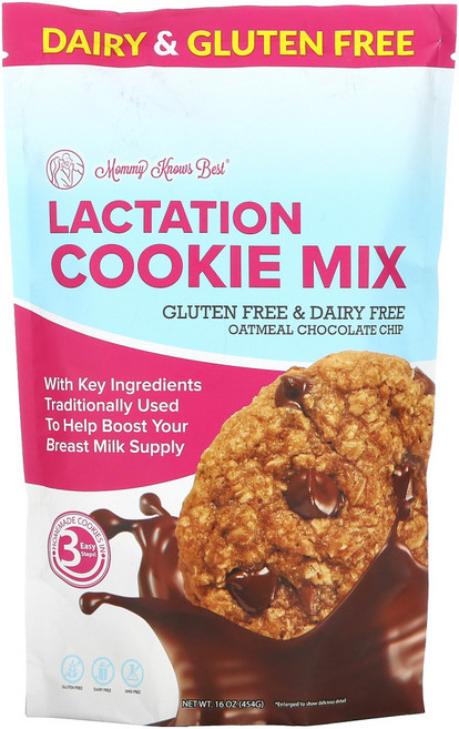 Mommy Knows Best 수유용 쿠키 믹스 오트밀 초콜릿 칩 454g(16oz) 1팩, 454g, 1개