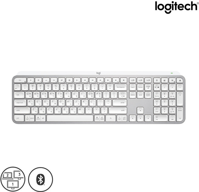 로지텍 MX KEYS S 무선 일반형 키보드, 페일그레이, 920-011599, 제조사축