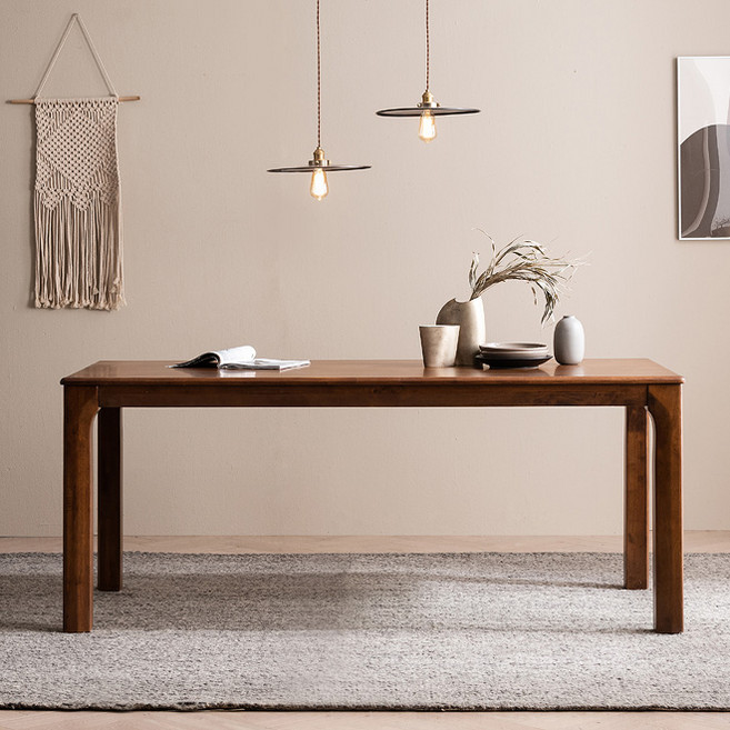 헤이미쉬홈 바렌트 고무나무 원목 4인용 6인용 식탁세트, 6인용식탁 (1800):식탁단품