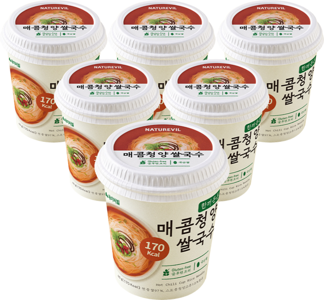 한끼든든 쌀국수 매콤청양맛 소컵, 6개