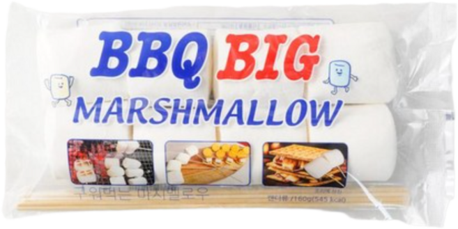 바베큐용 구워먹는 마시멜로우 꼬치포함 캠핑 야영 간식 마시멜로 꼬치, 1개, 165g