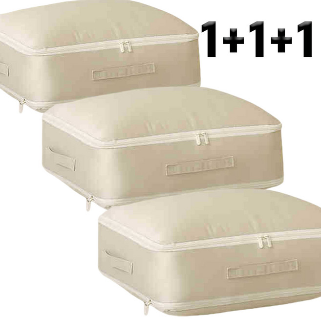 1+1+1 이불 압축팩 정리 수납 파우치 대용량 부피압축 패딩 실크 이불 정리함 프리미엄 파우치 3개세트, 1개, 3개입