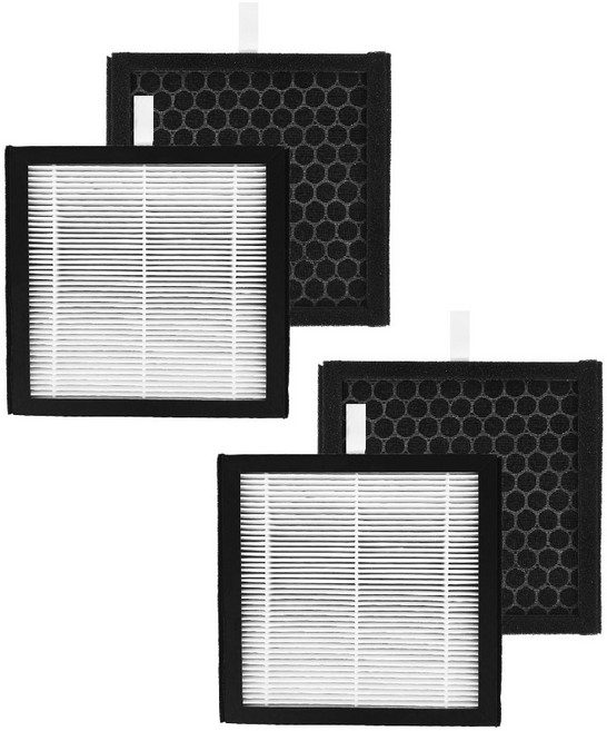 RENZA HEPA活性碳濾網 適用 Hysure 海說 Polo Q7 Q9 VIRGO 空氣清淨除濕機, 1個, HEPA活性碳濾網(2合1) x 2片