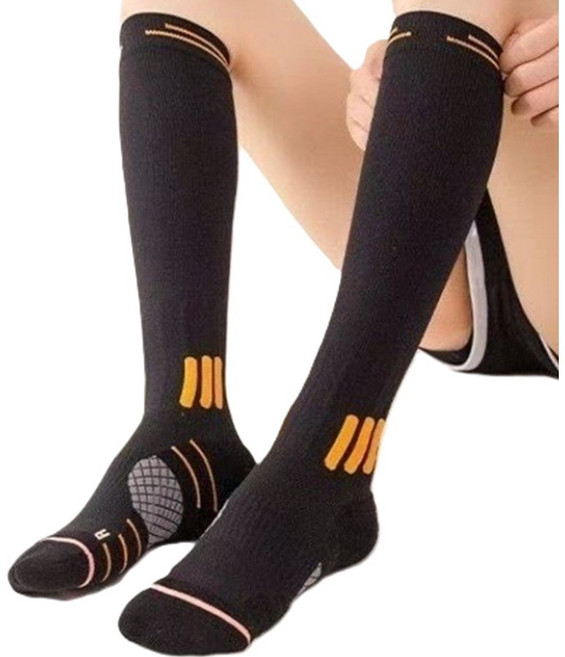 에이치제이 압박니삭스 흰검2개 두켤레 압박양말 종아리 스포츠 삭스, 2개, 흰검
