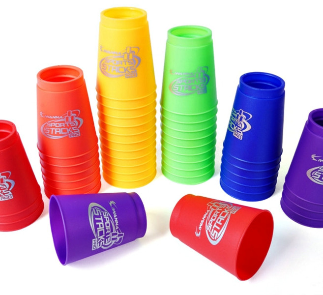 바디포유 스포츠 스피드 스택스 스태킹 컵쌓기, 오렌지, 1세트