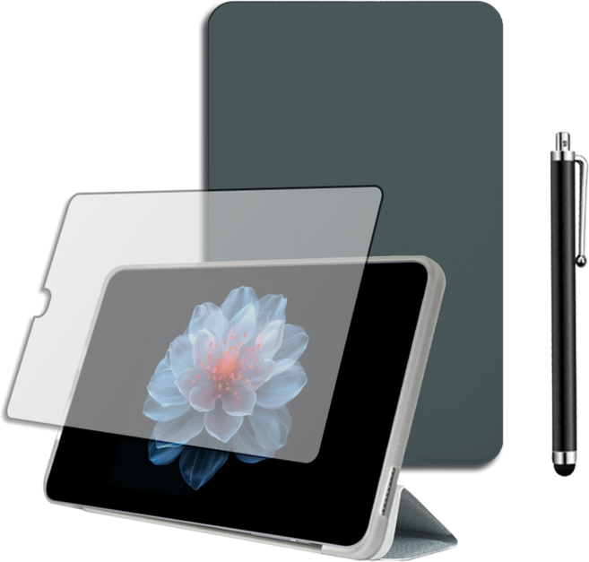 ALLDOCUBE Iplay60 Mini Pro 플립 케이스 저반사 필름 터치펜, 다크 그레이, 1개