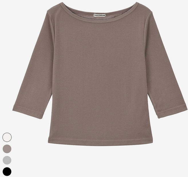 [콘치웨어] 보트넥 7부 티셔츠 (4colors) 필라테스 요가