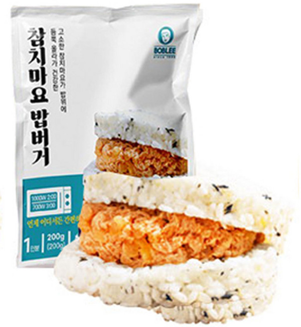 밥리 밥버거 냉동 주먹밥 아침 간편식 간식 식사대용 (참치마요밥버거), 참치마요, 1개, 200g