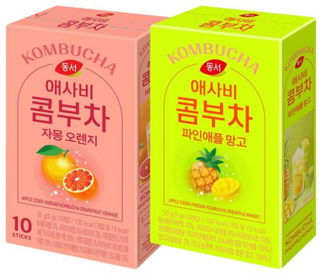 동서 애사비 콤부차 자몽오렌지 10T+파인애플망고10T, 없음