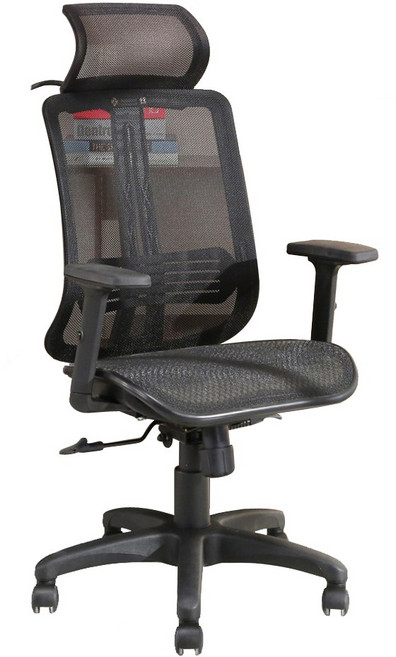 新LOGIS 電腦椅 寬頭枕 護腰透氣網椅 辦公椅 書桌椅 扶手椅 台灣製 升降椅 【739】, 椅(單層坐墊)