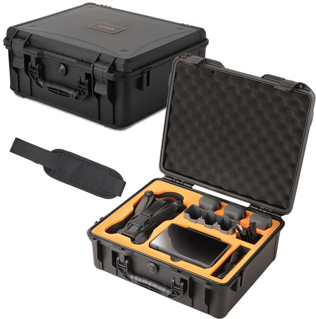 써니라이프 Dji 매빅4 프로 방수하드케이스+전용 어깨끈 RC PRO2 & RC2 호환 드론 보호가방 악세사리 (드론 미포함), 1개, 블랙