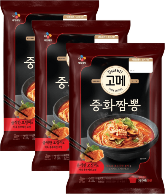 고메 중화짬뽕 얼큰한 매콤한 중식, 3개, 652g