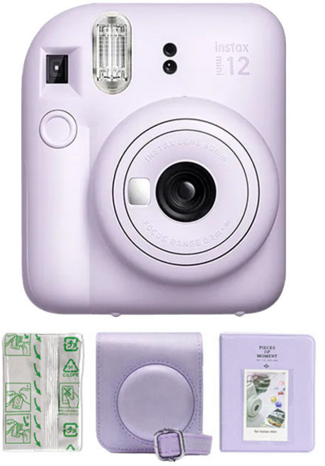 Instax Mini 薰衣草紫即可拍相機套組 (含相機包 底片), 1套, instax 12