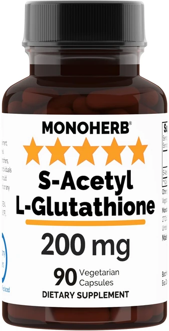 모노허브 S-아세틸 L-글루타티온 200mg - 90 식물성 캡슐 MONOHERB S-Acetyl L-glutathione 200mg - 90 Vegetarian Capsules, 136.08g, 1개 - 쿠팡