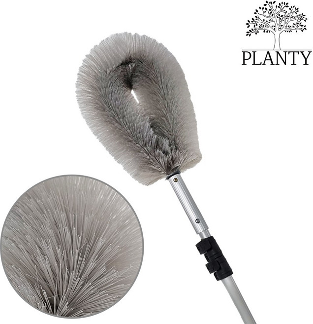플렌티 파워 거미줄 제거 솔+알루미늄 장대 2M 3M 5M 벽 천장 먼지 제거기 솔, 파워거미줄제거솔+알루미늄장대3m(3단), 1개