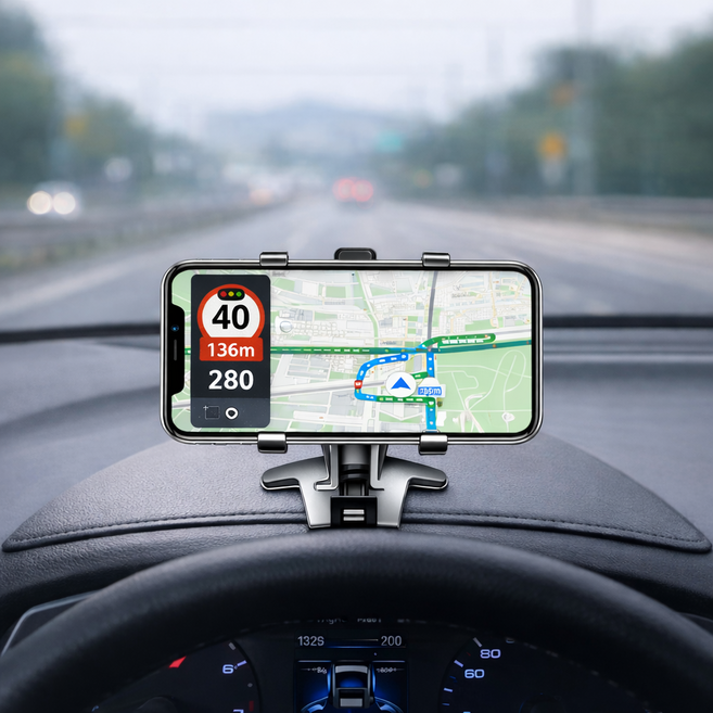 솔브하우스 강력고정 차량용 휴대폰 거치대, 블랙, 1개