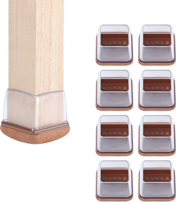 르코이 층간 소음 미끄럼 방지 식탁 의자 발커버 세트 정사각형 8개 베이지