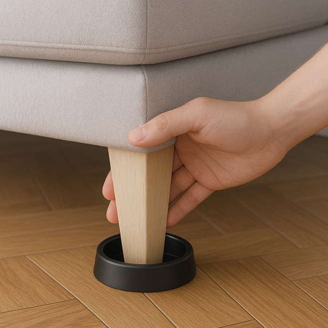 클라이트 가구 밀림방지 논슬립 패드 긁힘방지 패드 소파 고정 패드 가구 받침대 4P, 1세트, 블랙