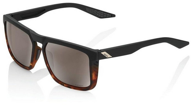 100% Renshaw 스퀘어 스타일 선글라스 내구성 있는 경량 액티브 퍼포먼스 안경 고무 템플 그립 사이드 글레어 쉴드 소프트 택트 블랙 / 하바나 페이드146497, 소프트 택트 블랙 / 하바나 페이드