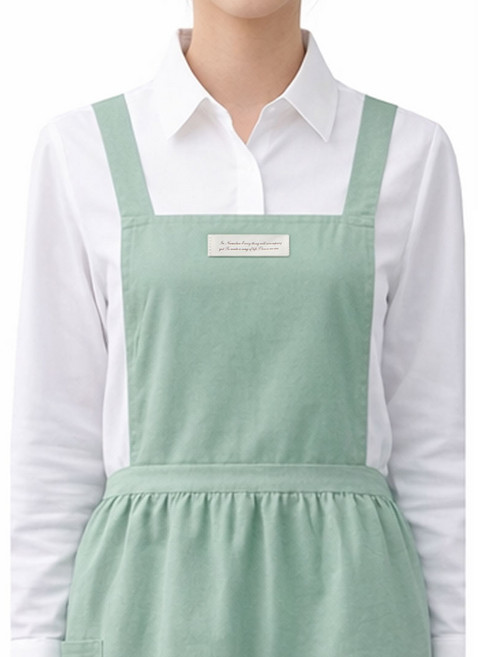 아그노 무지 코튼 원피스 앞치마, 1개, 민트그린