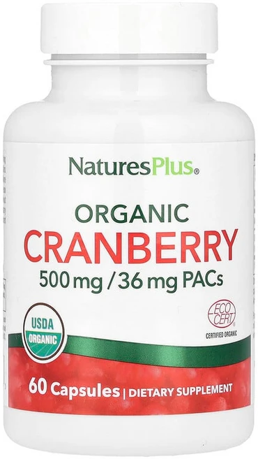 NaturesPlus 유기농 크랜베리 캡슐 60정(캡슐 1정당 250mg) NAP-39518, NaturesPlus, 유기농 크랜베리, 캡슐 60정(, 1개 - 쿠팡
