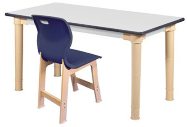 유아 초등학생 돌봄교실 공부방 1인 우레탄책상의자세트, 대형 우레탄(1200x600), H620(초등 저학년), 회색책상+군청의자