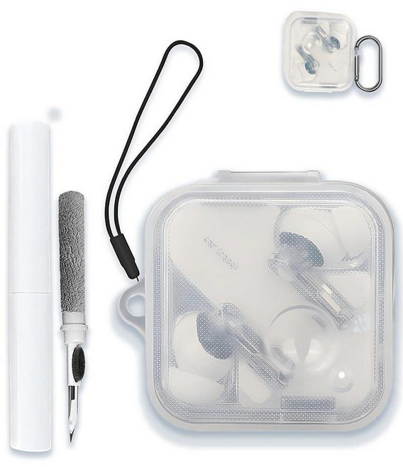ChatGPT 통합 Nothing Ear 2024 무선 이어버드용 케이스 커버 전체 보호 소프트 TPU 스킨 충격 열쇠고리 랜야드 클리닝 펜 투명 232207, Transparent, 1개