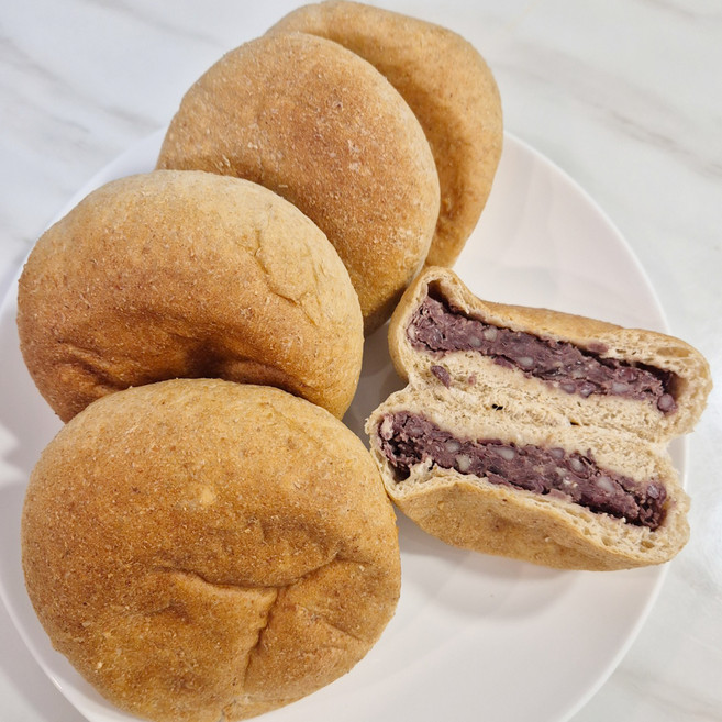 [무가당 통밀팥빵 예약주문 ] 새싹발아 통밀빵 통밀세상 무설탕 프리미엄팥빵, 135g, 5개