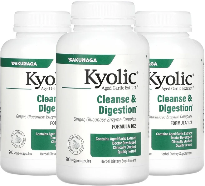 쿄릭 숙성마늘 추출물 포뮬러 칸디다 클렌즈 & 다이제스천 베지테리안 캡슐, 200정, 3개 - 쿠팡