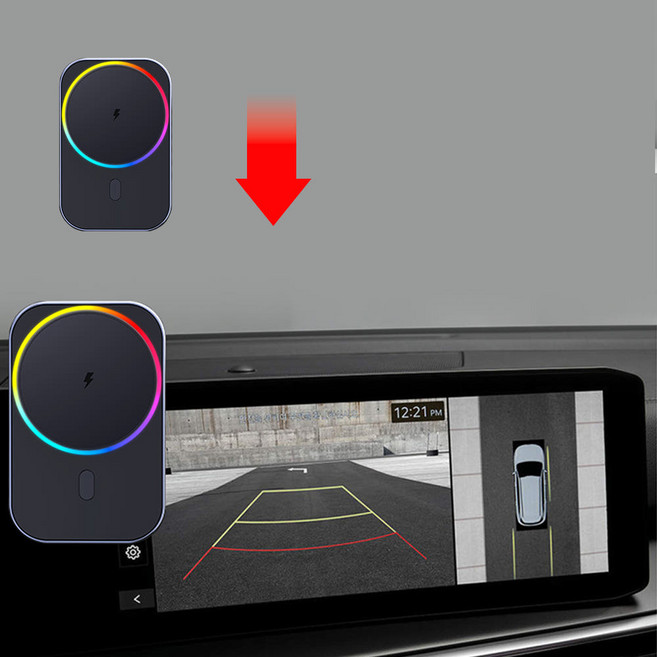 지시그니처 더뉴 쏘렌토 MQ4 2023~ 맥세이프 핸드폰 아이폰 무선충전 거치대 S26HK-Y, 블랙, 1개