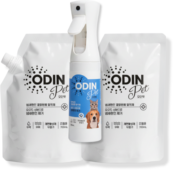 [국내제조] 오딘펫 무향 스프레이 1개 + 리필용 2개