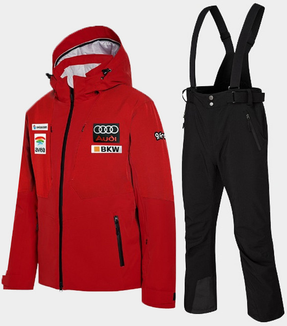 펠리체 스키복 보드복 세트 로체 베이직 빕 세트 리얼레드