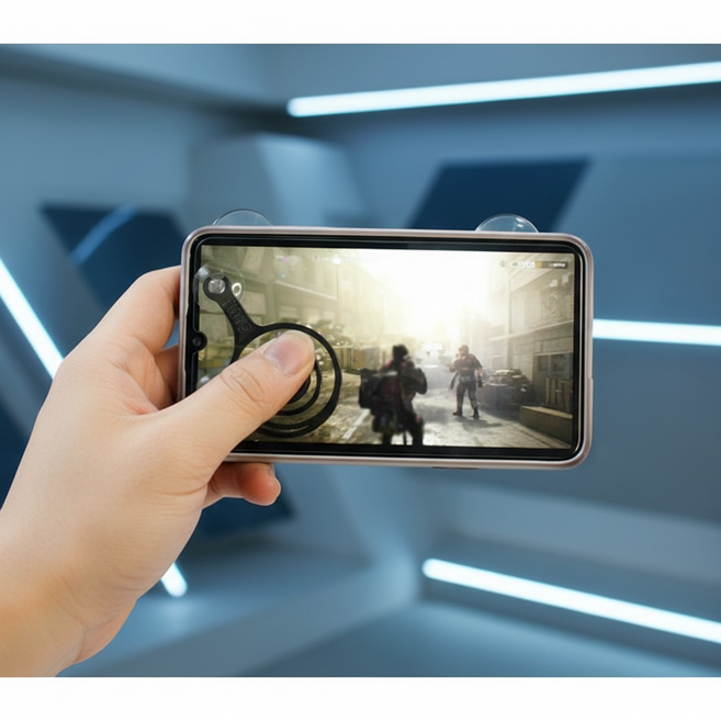 모바일 게임패드 스마트폰 조이스틱 컨트롤러 사격 버튼 트리거 블랙, 게이밍트리거-블랙, 1개