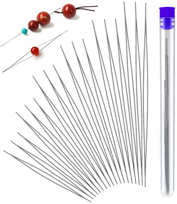 비즈바늘 공예용 18종 비딩 배바늘 세트 6 종 사이즈 비즈 공예 바늘, 1개