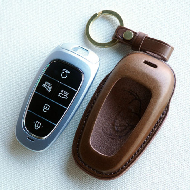 반다레더 현대 자동차 그랜저IG 펠리세이드 소나타DN8 아이오닉5 싼타페 투싼 베지터블 가죽 스마트 차 키케이스, 진밤