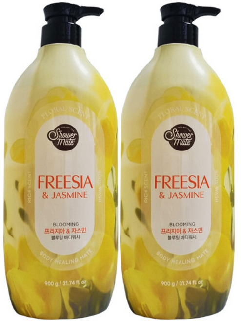 샤워메이트 옐로우플라워 퍼퓸 바디워시, 900g, 2개